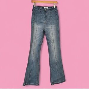 y2k Vanilla Star low rise light washed flare jeans